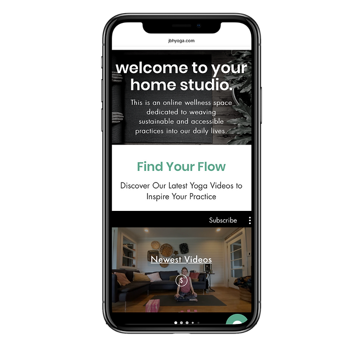 image of phone with JBH Yoga website