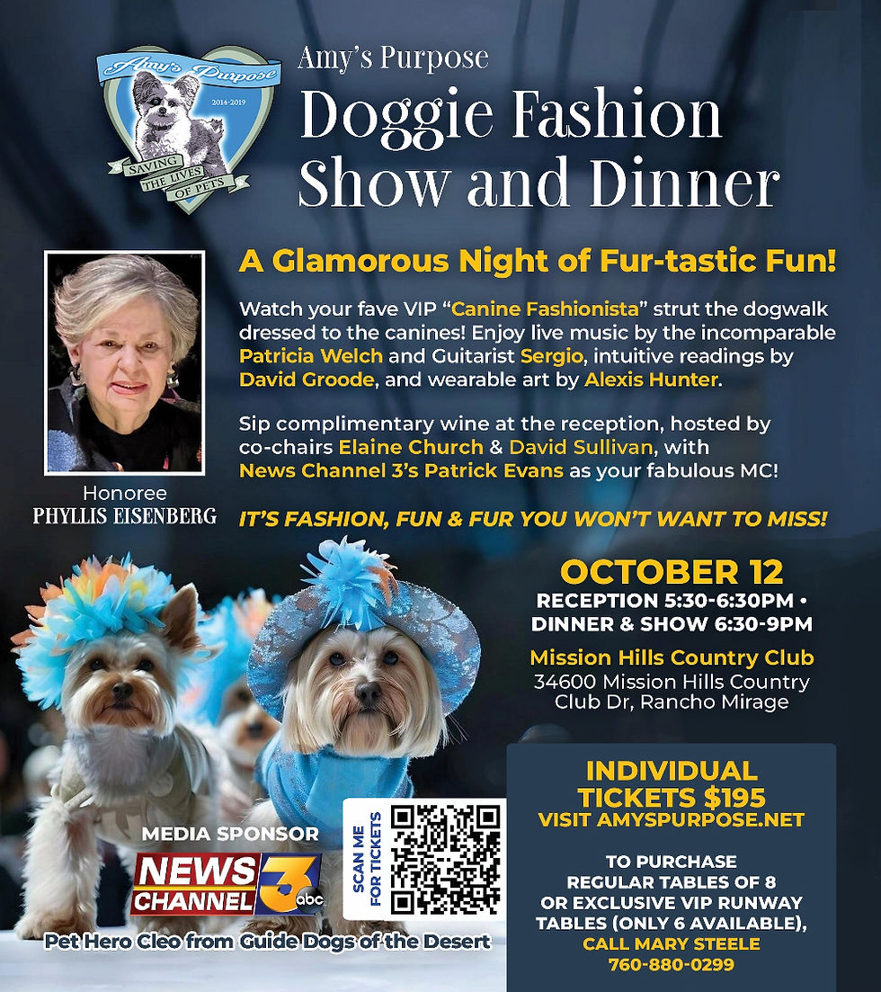 Amy's Purpose Doggie Fashion Show and Dinner