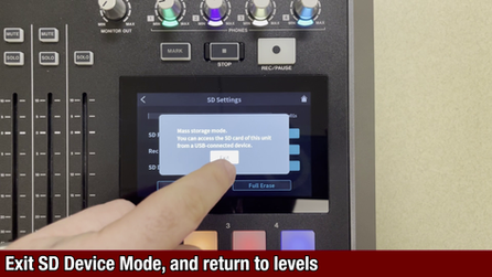 Exit SD Device Mode, and return to levels