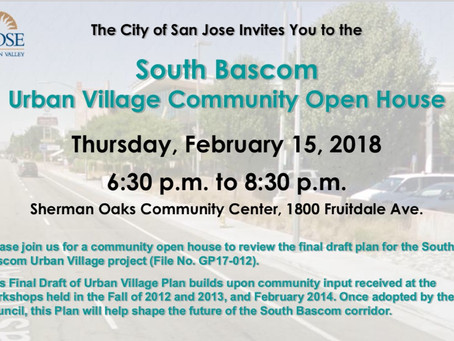 South Bascom Urban Village Community Open House