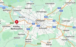 Jordan McKim Cleaning - Paisley Renfrewshire - Area Coverage Map.webp
