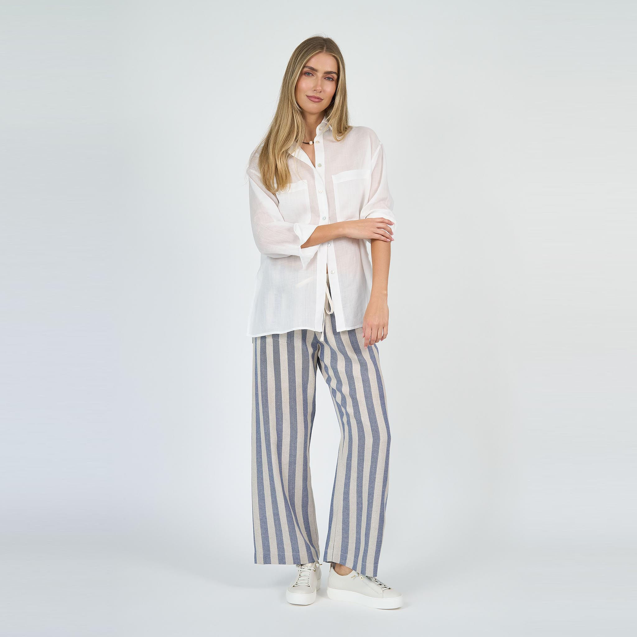Camille Sheer Linen White