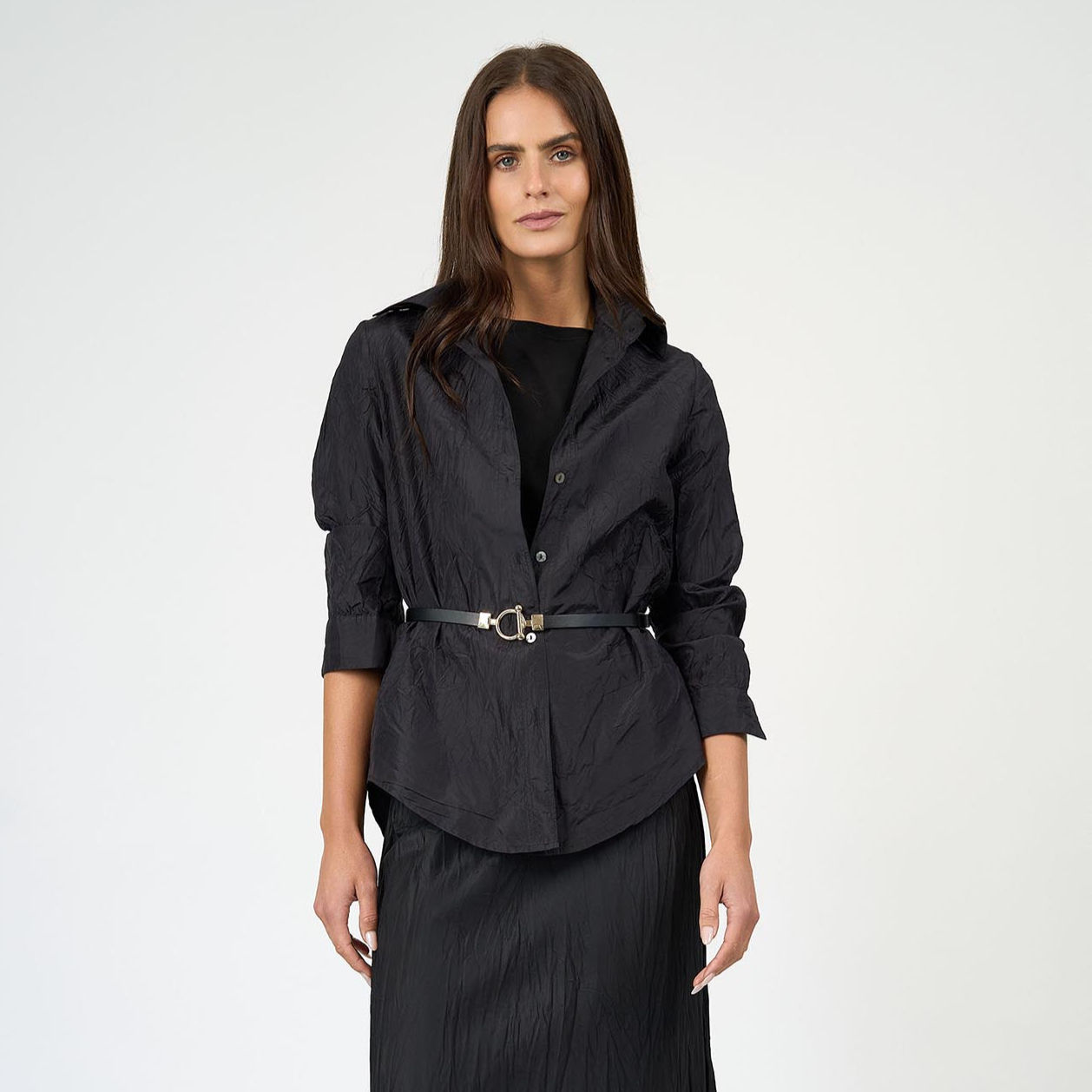 Adele Shirt Silk Taffeta Black