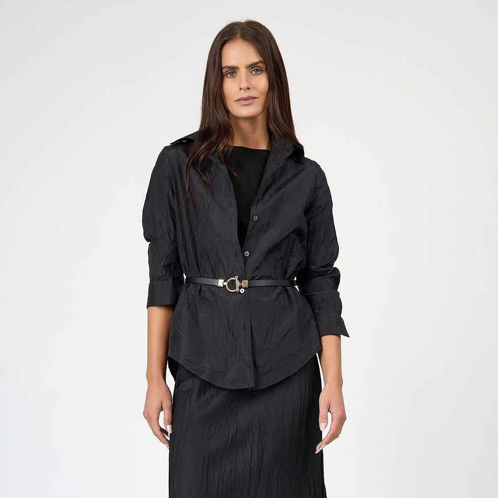 Thumbnail: Adele Shirt Silk Taffeta Black