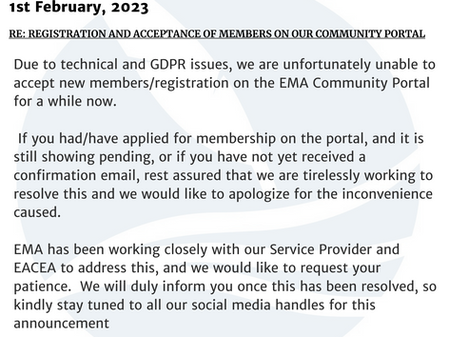 EMA Community Portal News