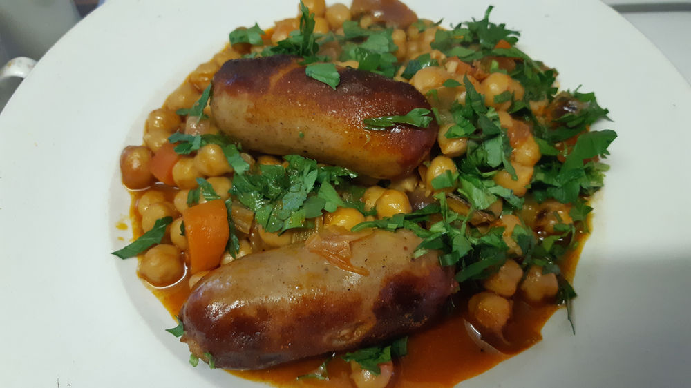 BRAISED CHICKPEAS WITH SAUSAGES AND SMOKED PAPRIKA