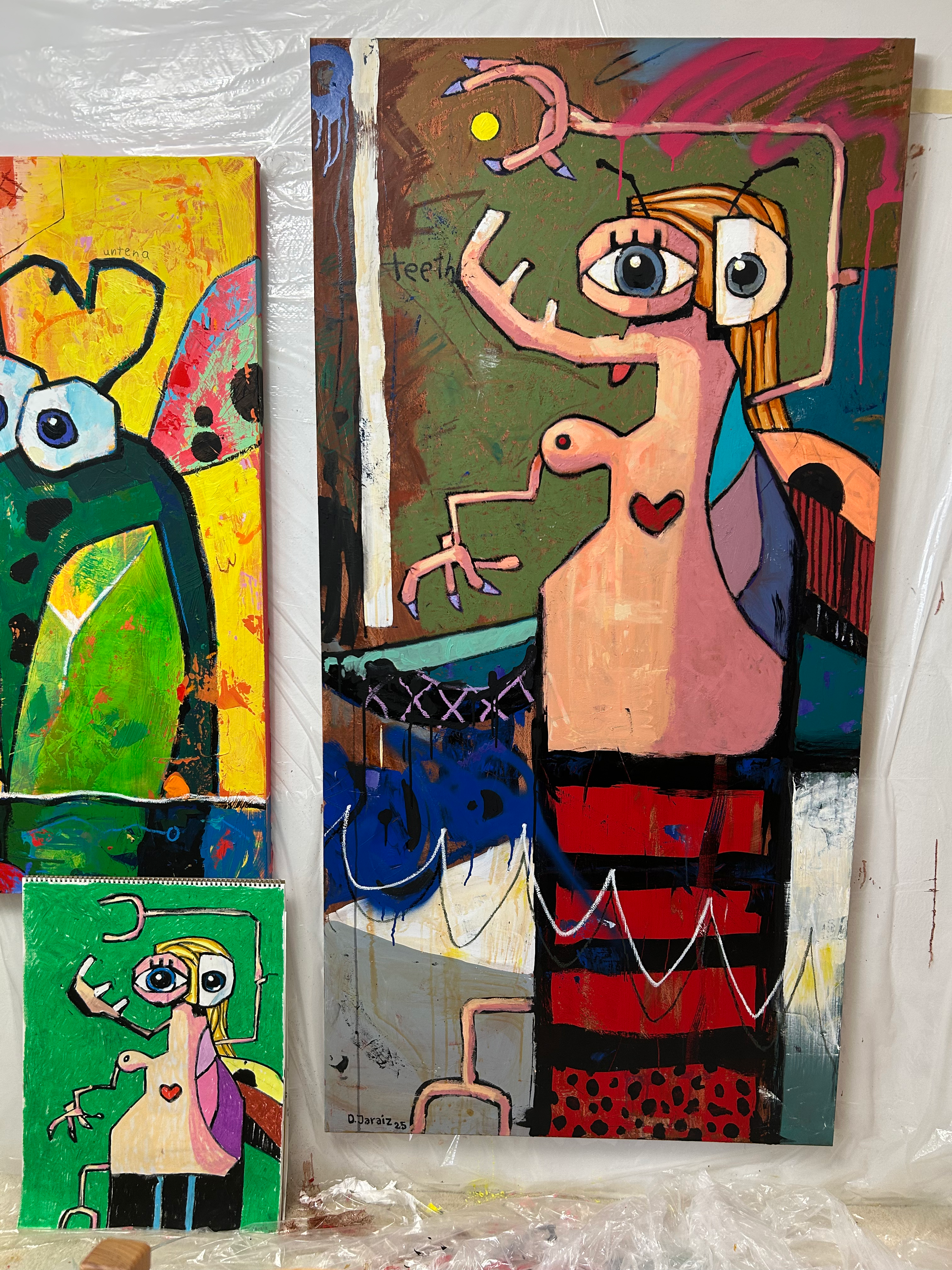 “THE DANCER” Acrylic and oil on canvas 36x72 inches