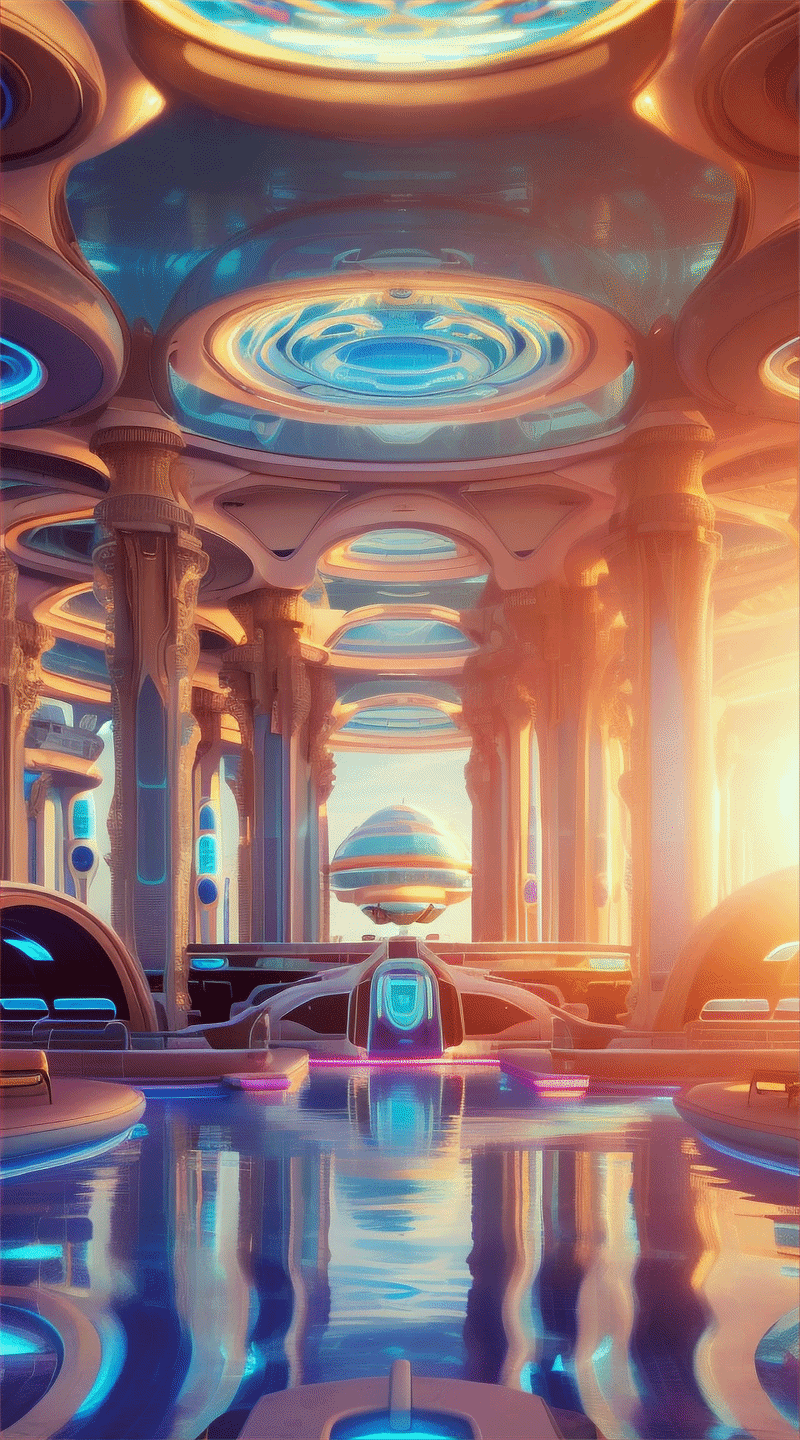 VideoBackgroundHD-ArtConceptTemplofuturisticotecnologicocybergreekcentralbaseociopoolcolum