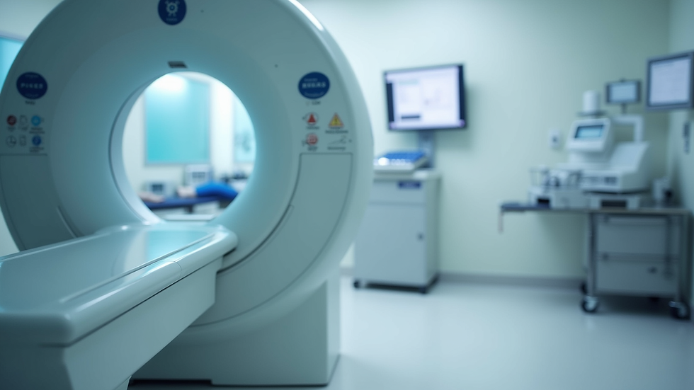 Close-up view of a CT scan machine in a veterinary diagnostic center