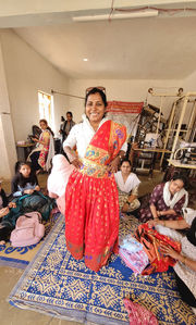 Indian woman in Sewing Class