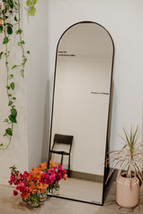 A mirror in the bathroom