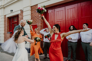 Relaxed and fun wedding portraits around North Perth Town Hall
