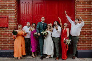 Relaxed and fun wedding portraits around North Perth Town Hall