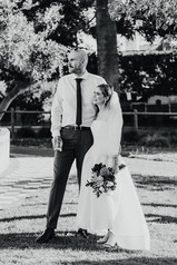 Bride and groom listening to the MC at the North Perth Town Hall wedding