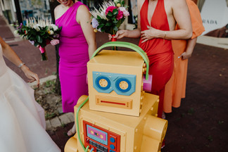 Relaxed and fun wedding portraits around North Perth Town Hall