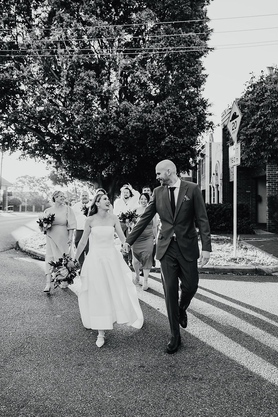 Relaxed and fun wedding portraits around North Perth Town Hall