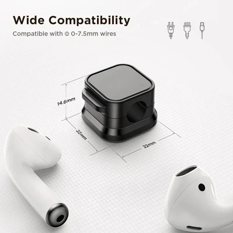 Thumbnail: Magnetic Cable Clip Cable Holder Adhesive Wire Keeper Cord Cable Organizer for H
