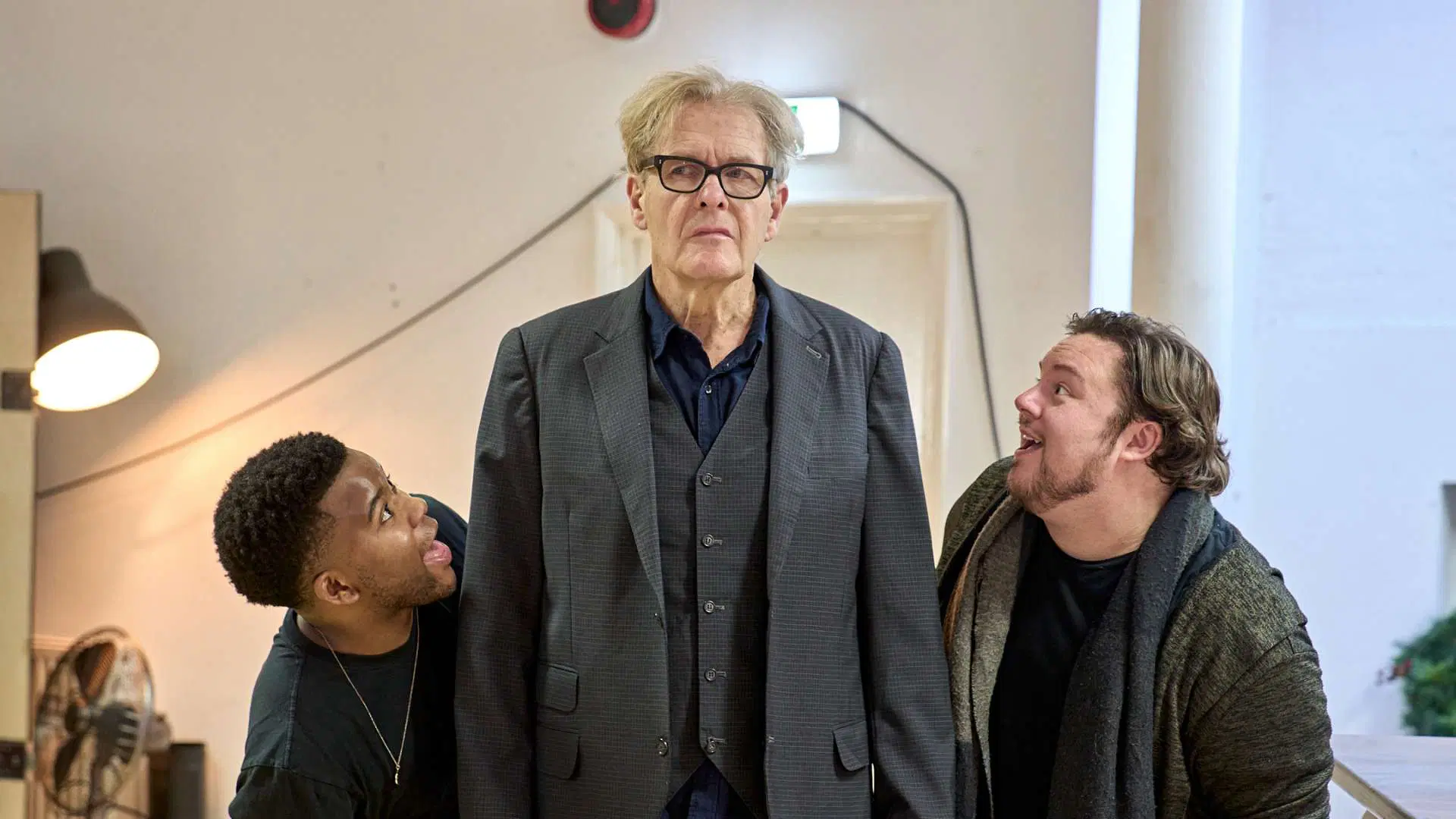 Rehearsal Shot with Robert Bathurst and Mitchell Zhangazha
