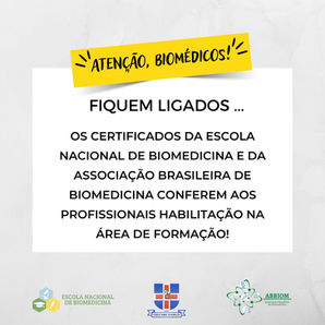 ATENÇÃO BIOMÉDICOS!