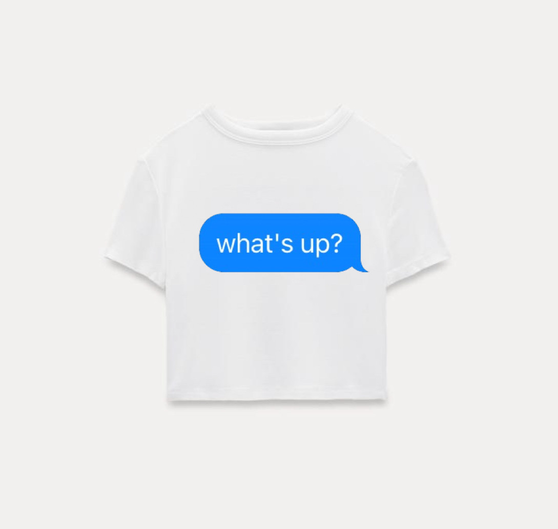'what's up' Crop Tee