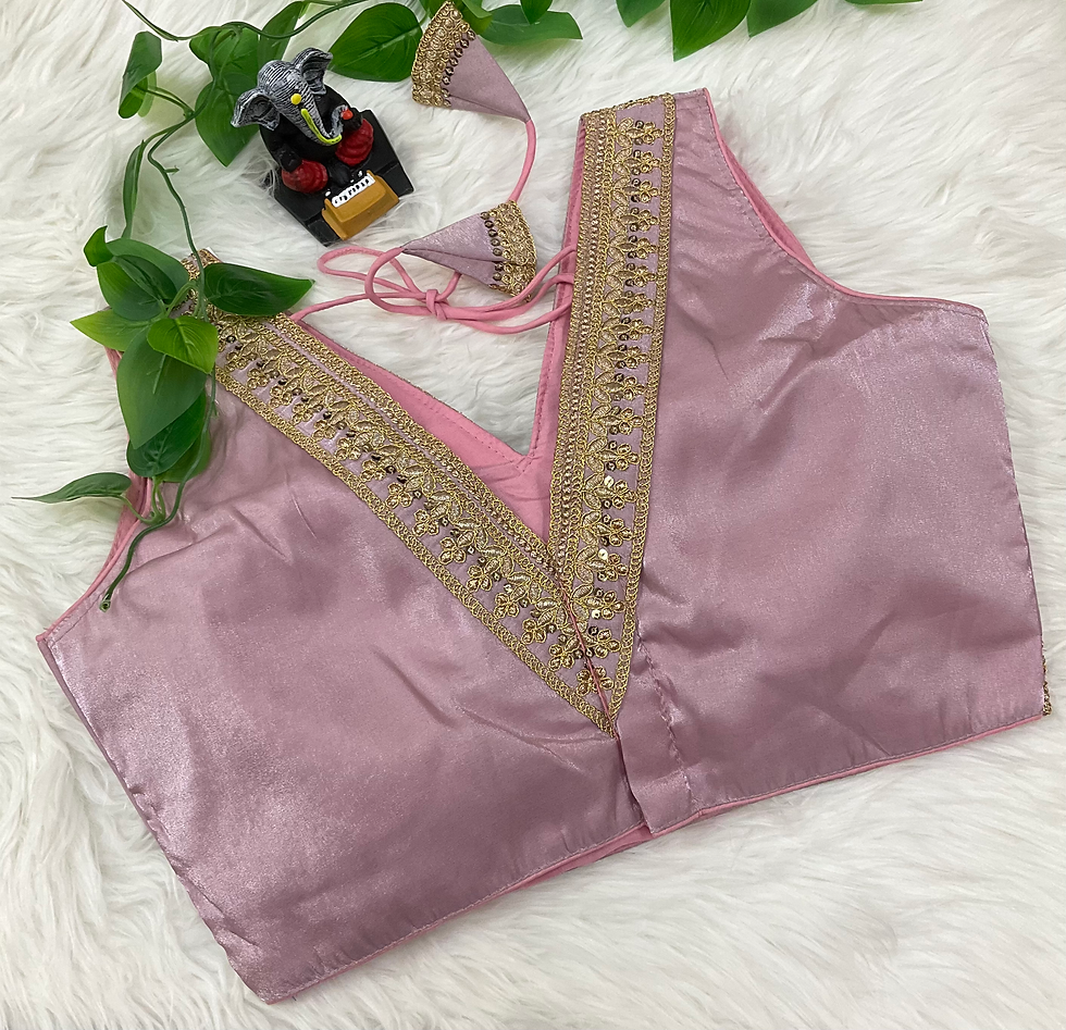 Thumbnail: Sleeveless Blouses - V Neck Blouse with Embroidery Work