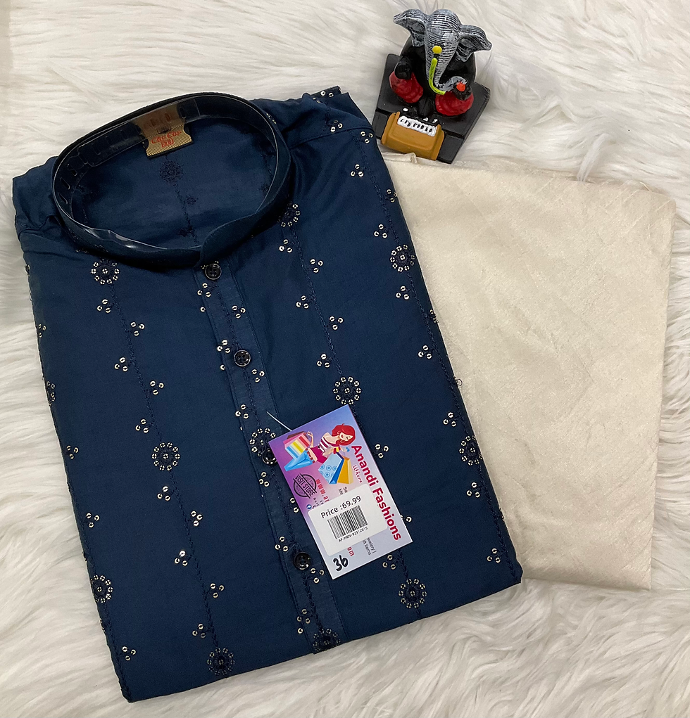 Thumbnail: Mens Kurta - Maron and Blue Mens Kurta