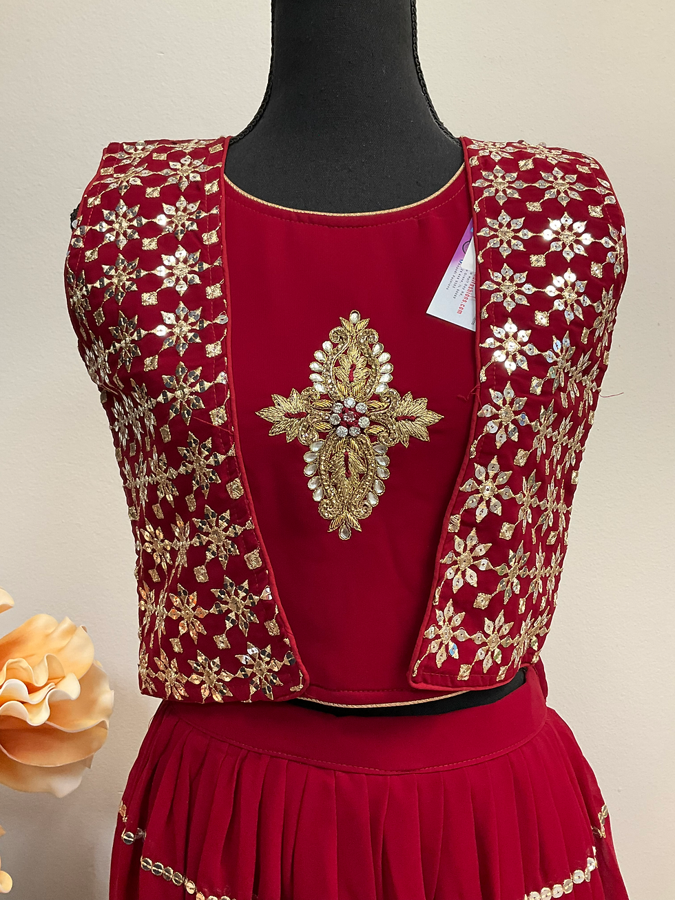Thumbnail: Teenage Girls Lehenga set with vest