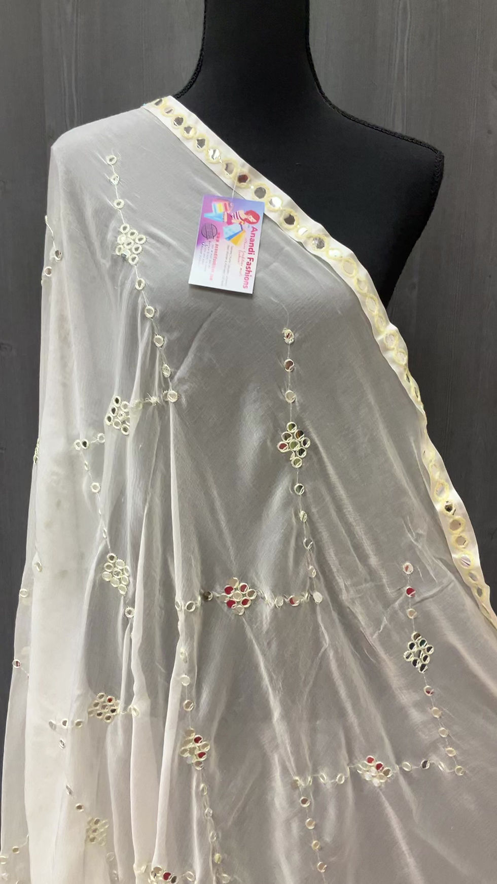 Thumbnail: Chiffon Dupatta - Stylish and Soft Duppattas with Foil Mirror