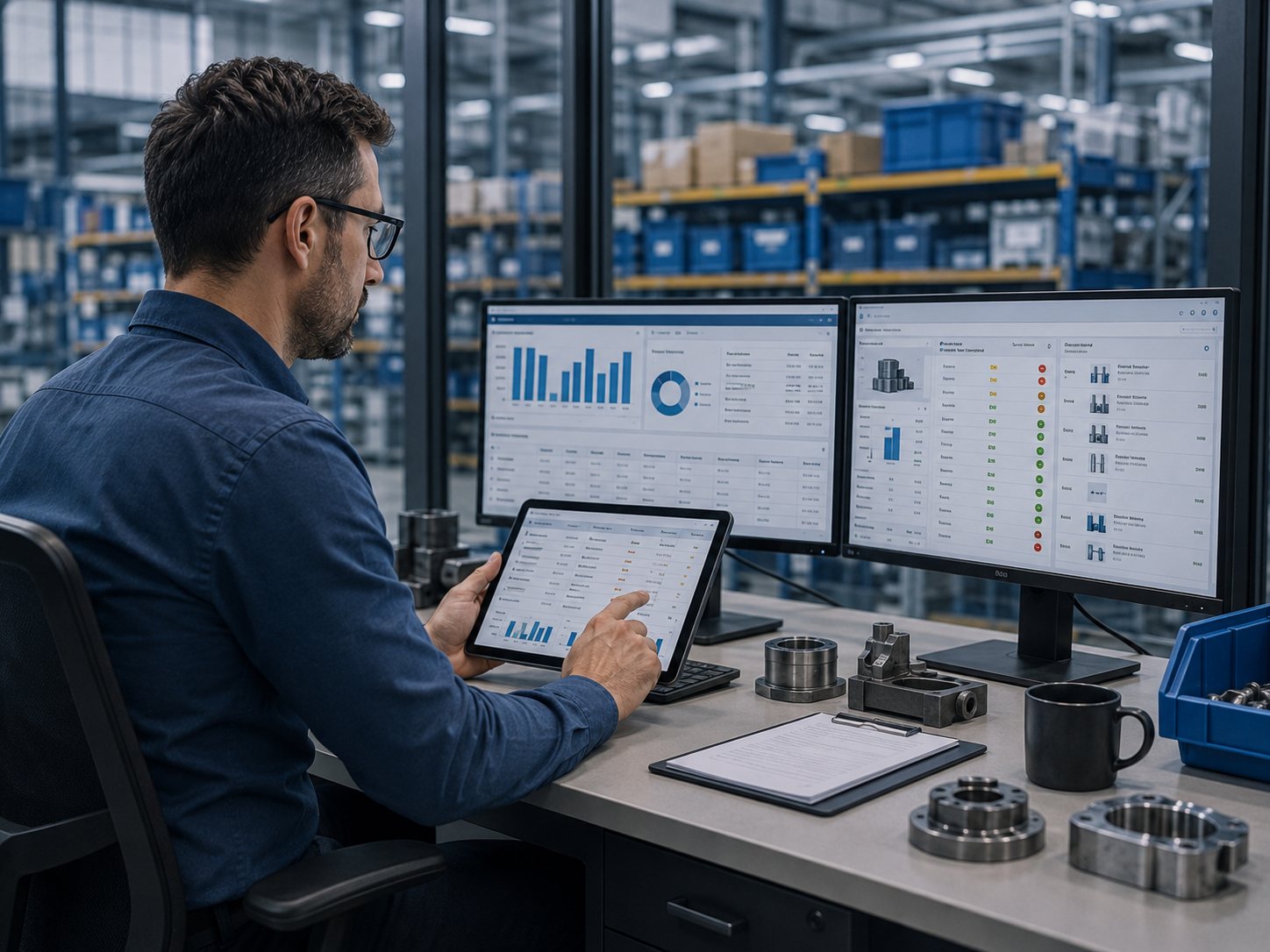 Controllo digitale delle scorte e dei componenti necessari alla produzione