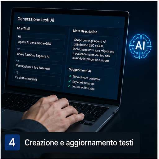 AI che genera e ottimizza testi per SEO e GEO