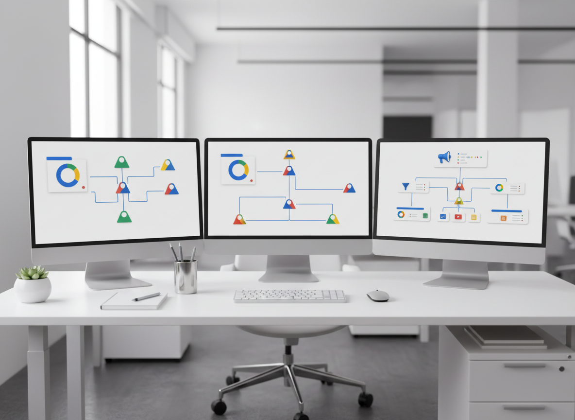 Postazione di lavoro con schermo dedicato alla selezione di segmenti professionali B2B