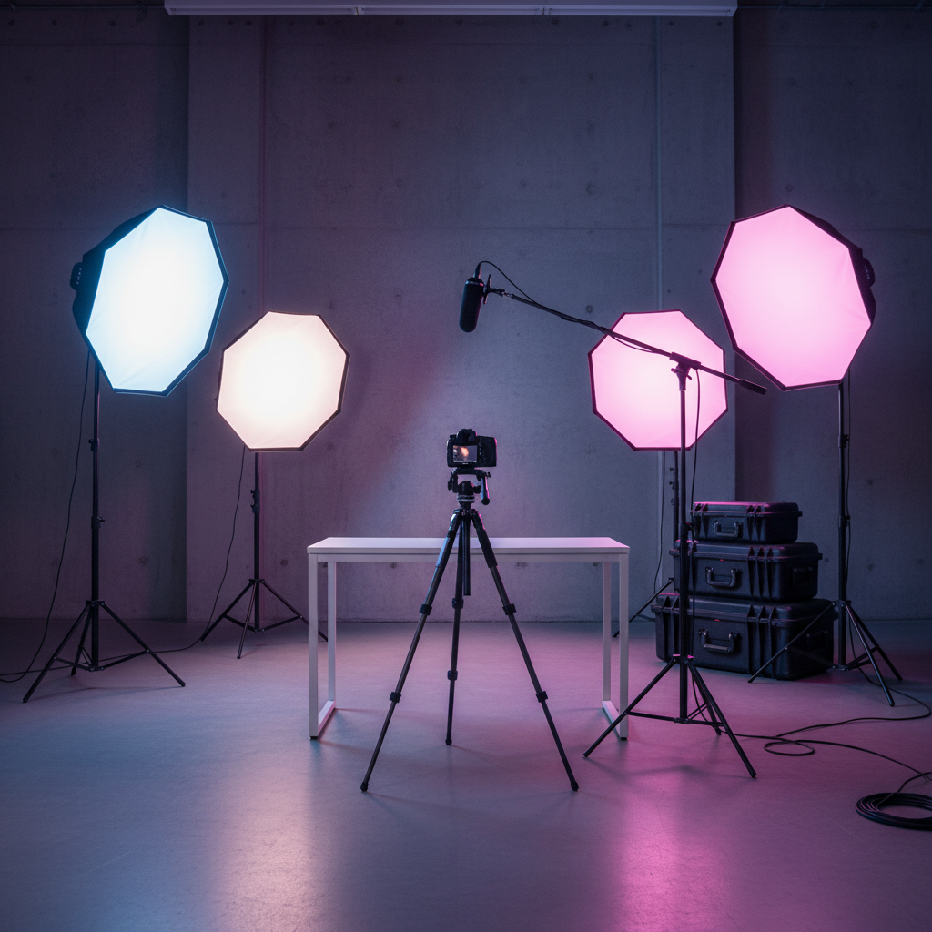 Immagine realistica dedicata alla produzione di contenuti foto e video per campagne social