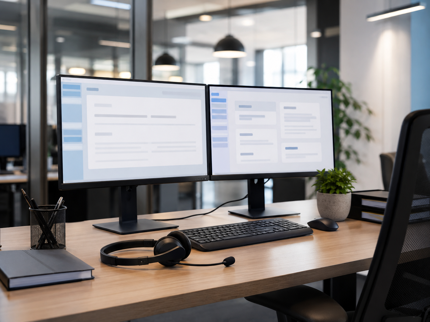 Postazione customer service con strumenti per la gestione di risposte automatiche e bozze