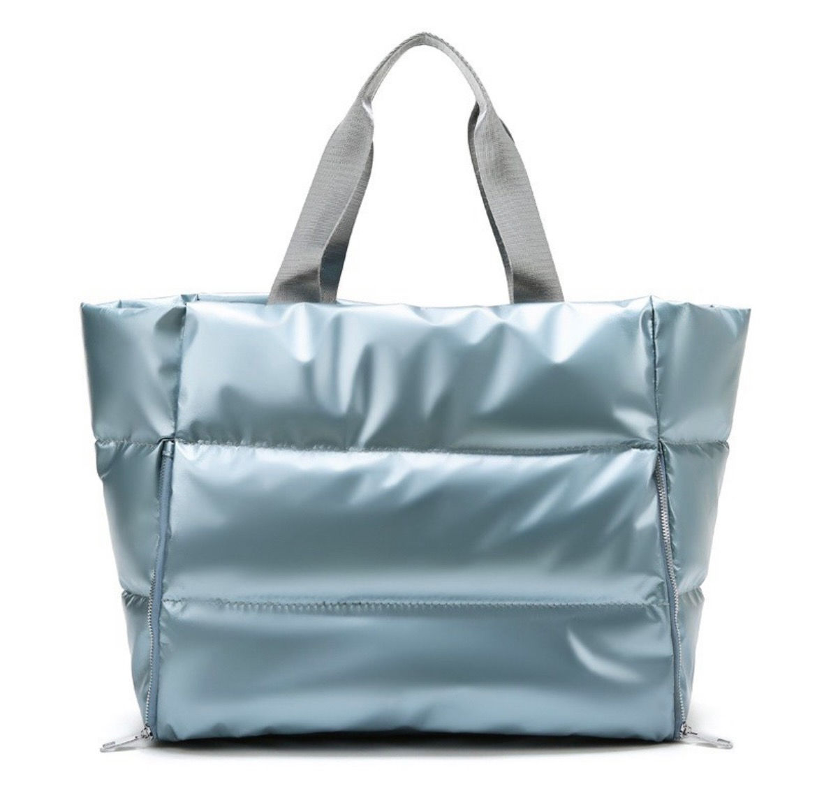 Icy blue puffy purse/tote