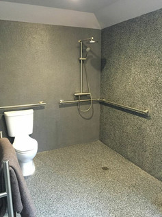 Accessible bathroom toilet and shower