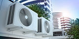 Office Building and Modern Heating & Cooling Units