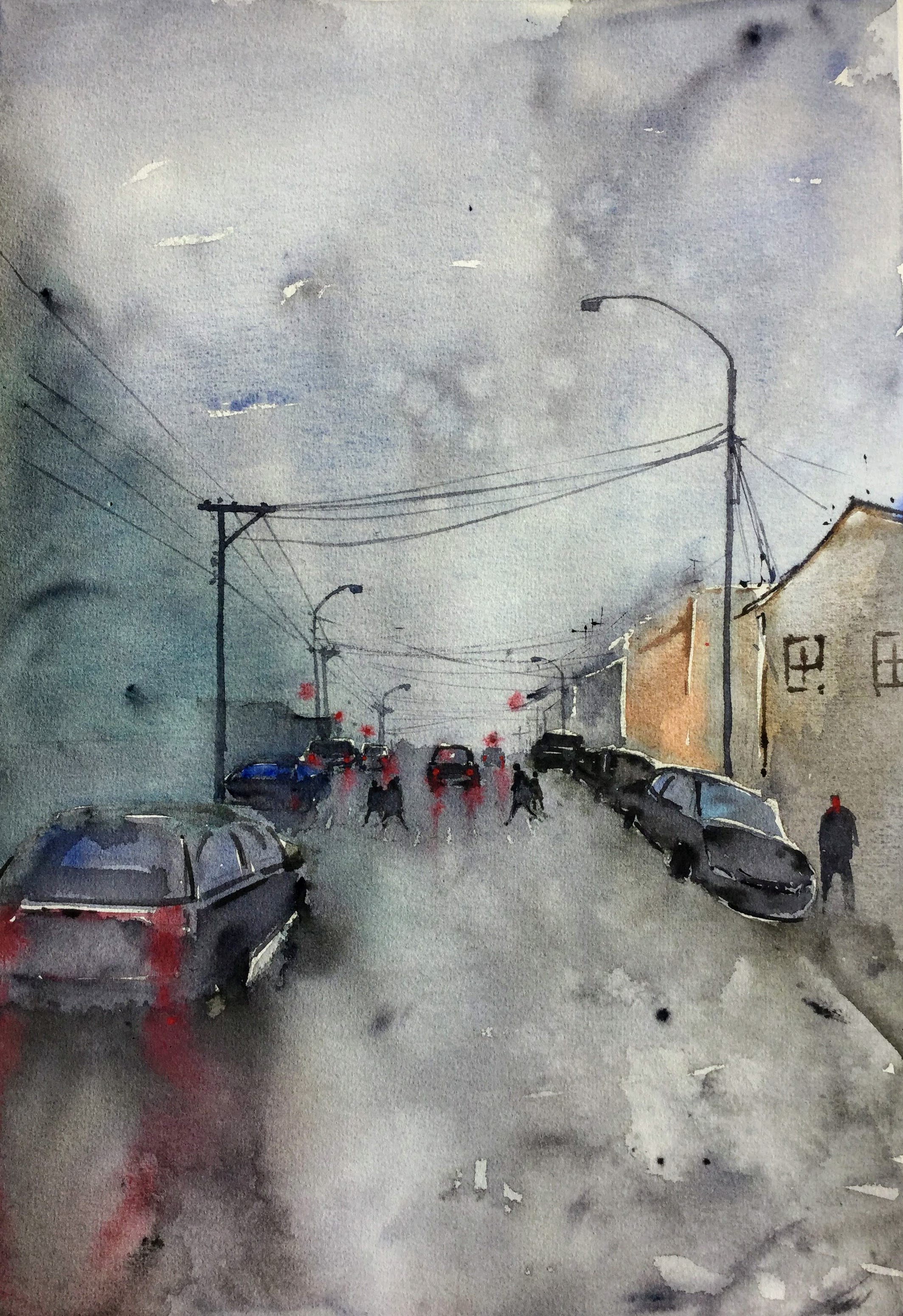 Rainy day Tinakori Street Wellington