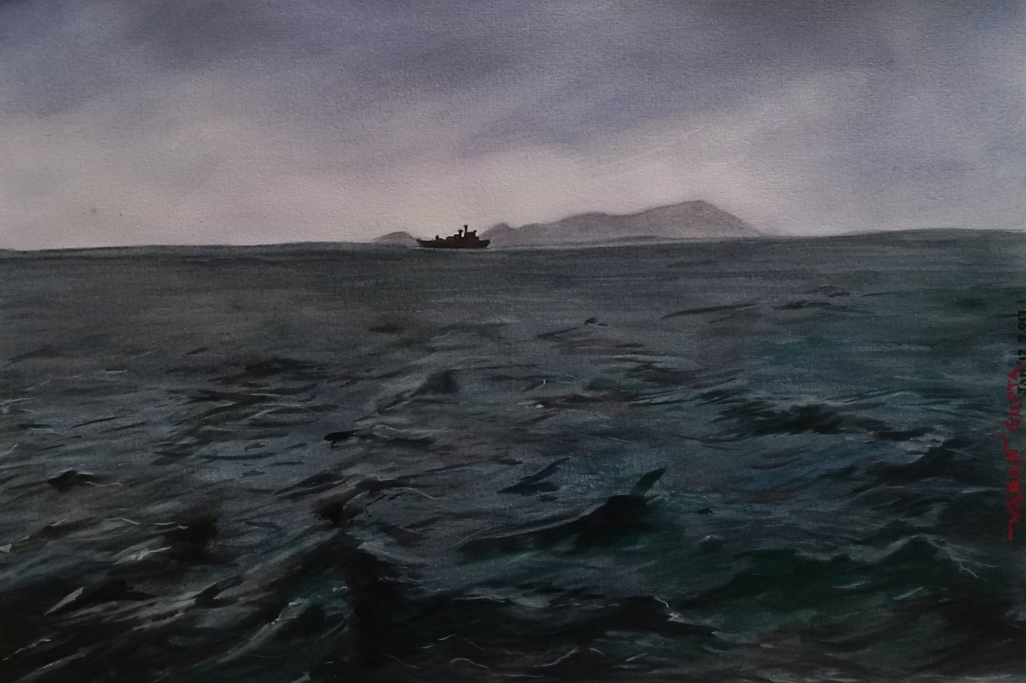 A ship in the storm - Somes Island - Wellington