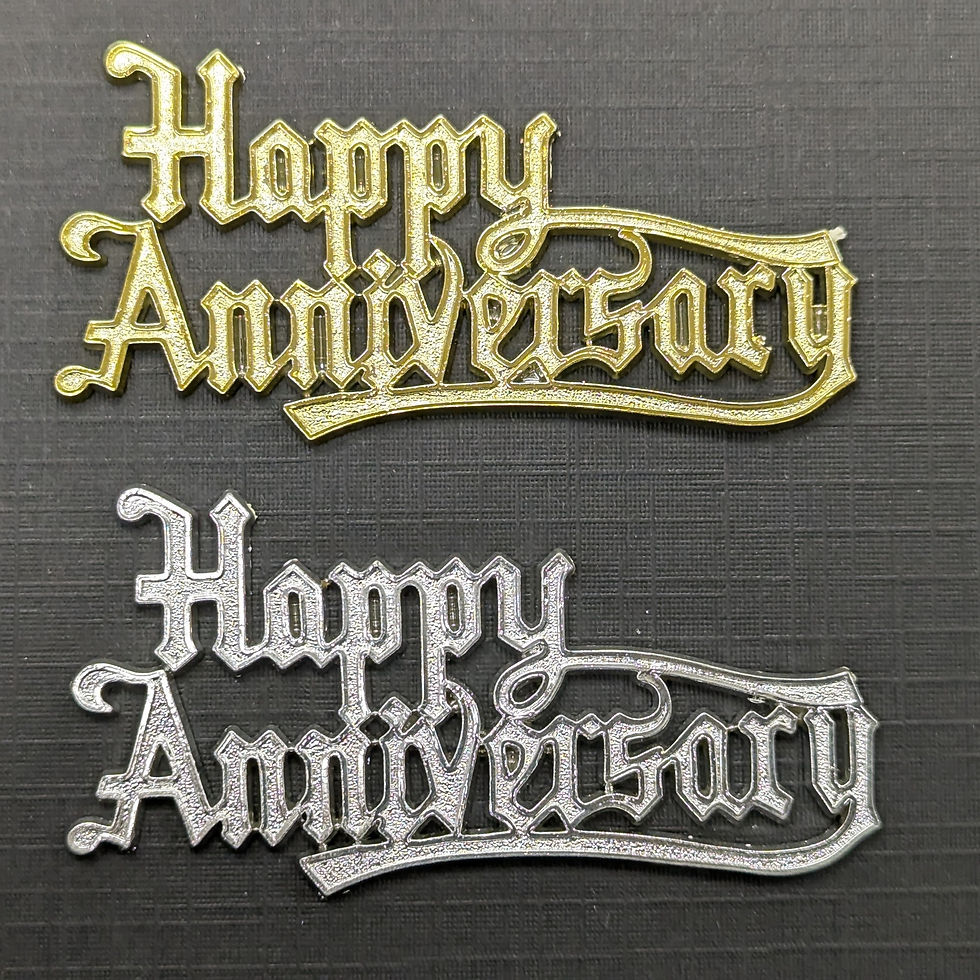silver, gold, happy anniversary, cake decorations