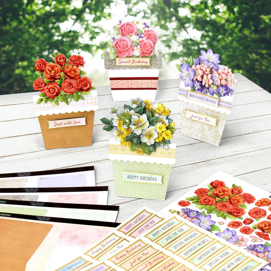 17-10075FPP, flower pot cards