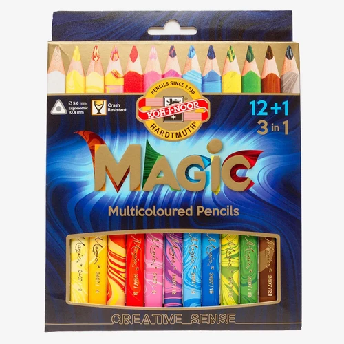 12 Crayons De Couleur Aristochrom Magic Koh-I-Noor - Effet Multicolore Magique