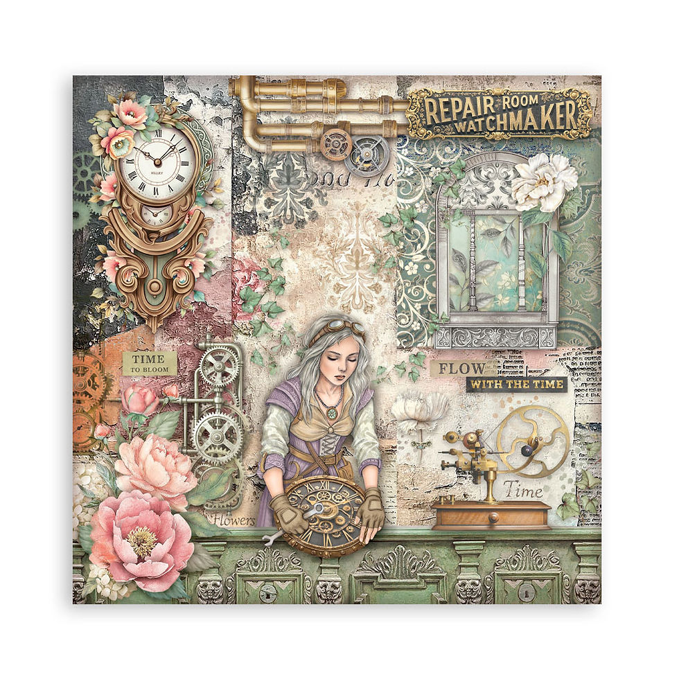 Thumbnail: SBBSXB24, stamperia paper pads, journal papers, steam punk