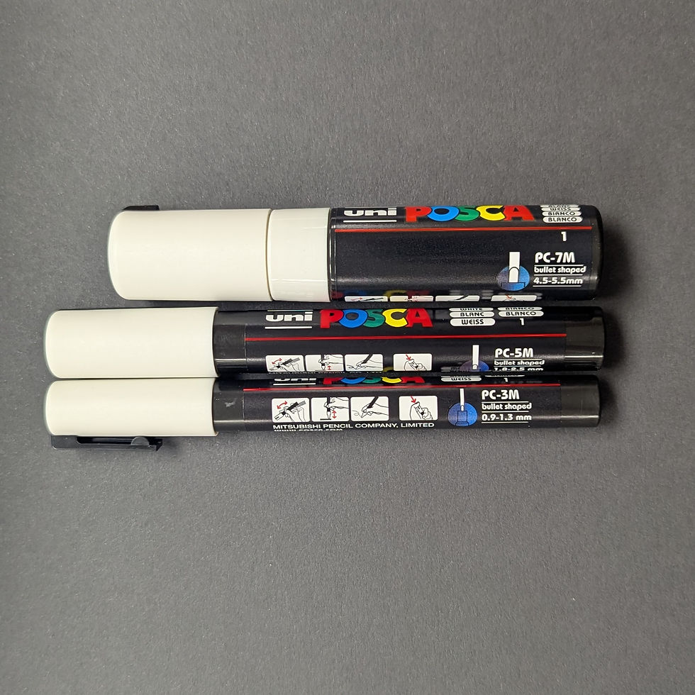 white posca pens