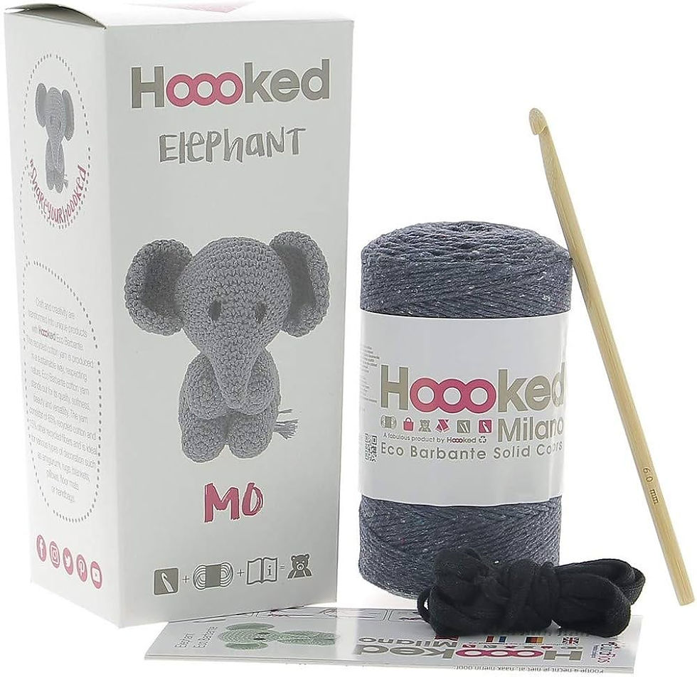 PAK103-350, crochet kits, elephant crochet, hoooked kits