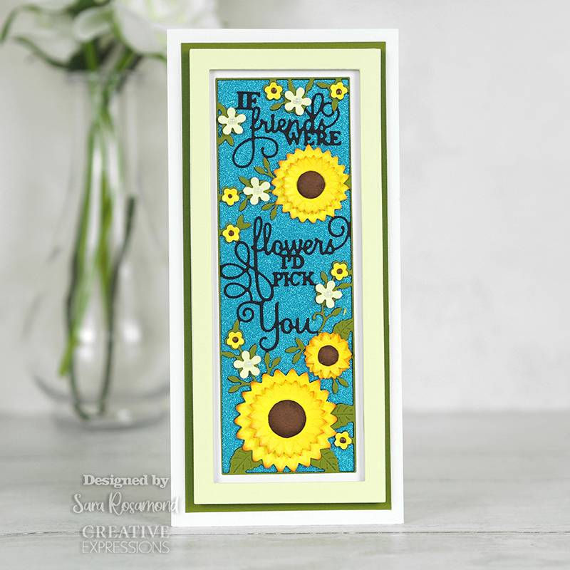 sue wilson, CED1266, friends, flowers, sunflower, slimline