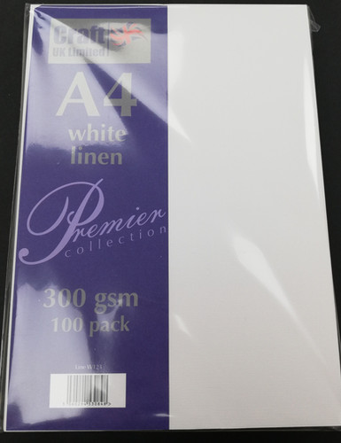Craft UK Carton Lin A3 300 G/m² Blanc - Paquet 50 Feuilles (Lot De 2 Paquets - 100 Feuilles)