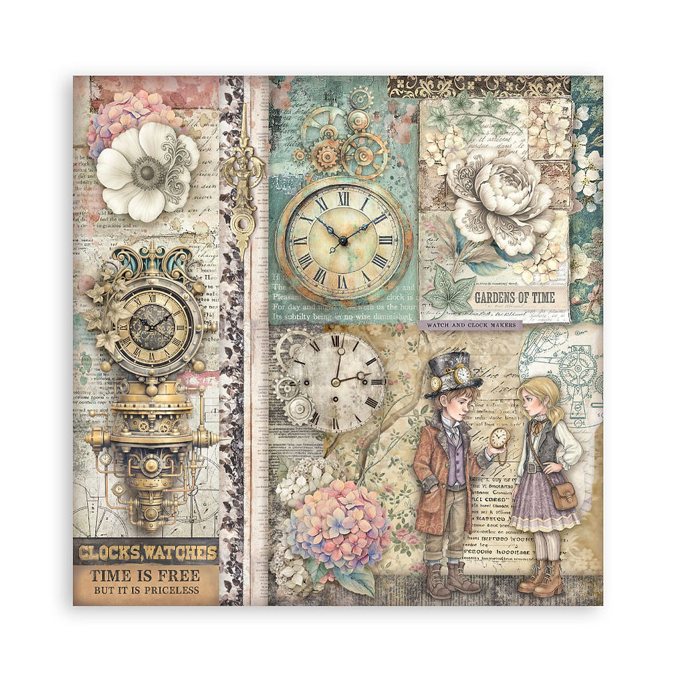 Thumbnail: SBBSXB24, stamperia paper pads, journal papers, steam punk