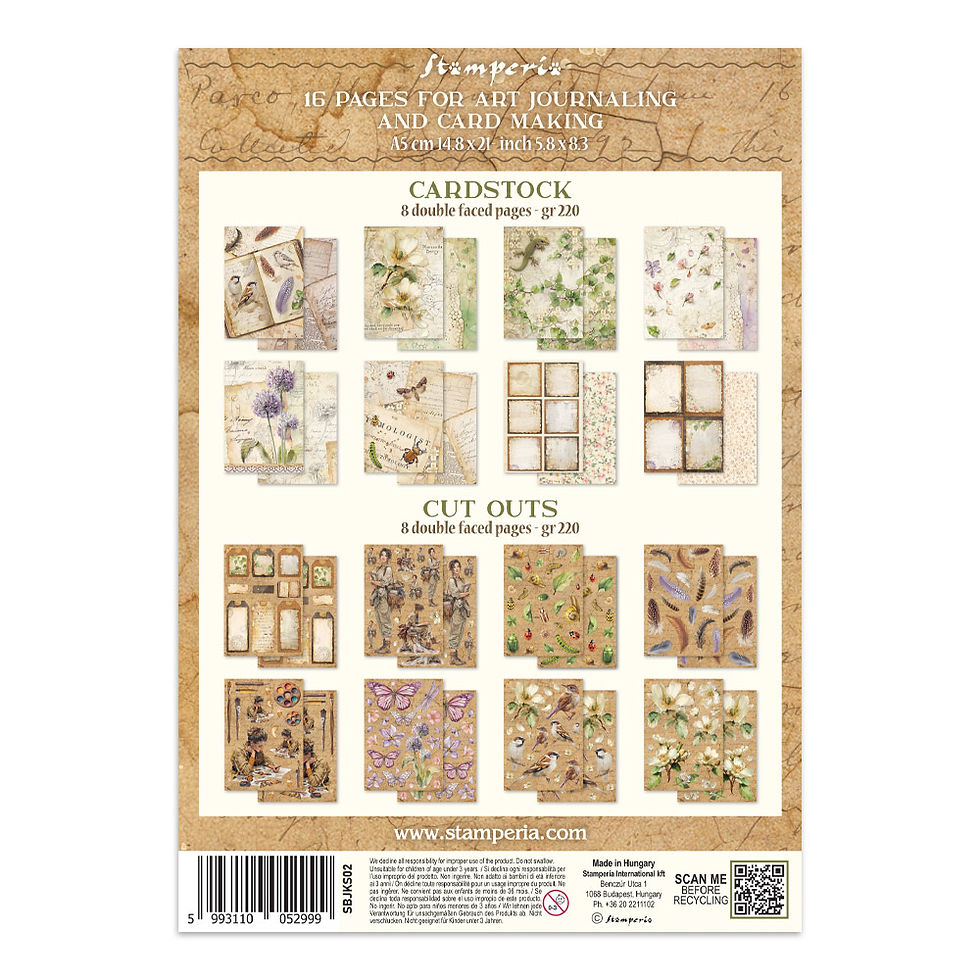 SBJKS02, stamperia paper pads, journal papers, junk journals