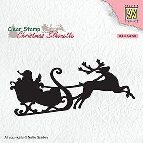 Silhouette Stamps , CSIL011, christmas stamps, nellie snellen stamps, sleigh stamp, reindeer, stag