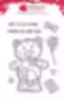 wfrs0172, teddy bear stamps, flowers